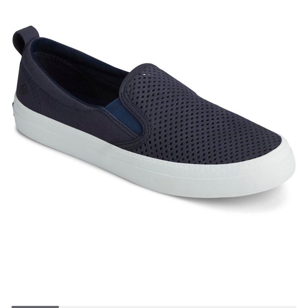 Sperry Navy Perforated Slip-On Sneakers